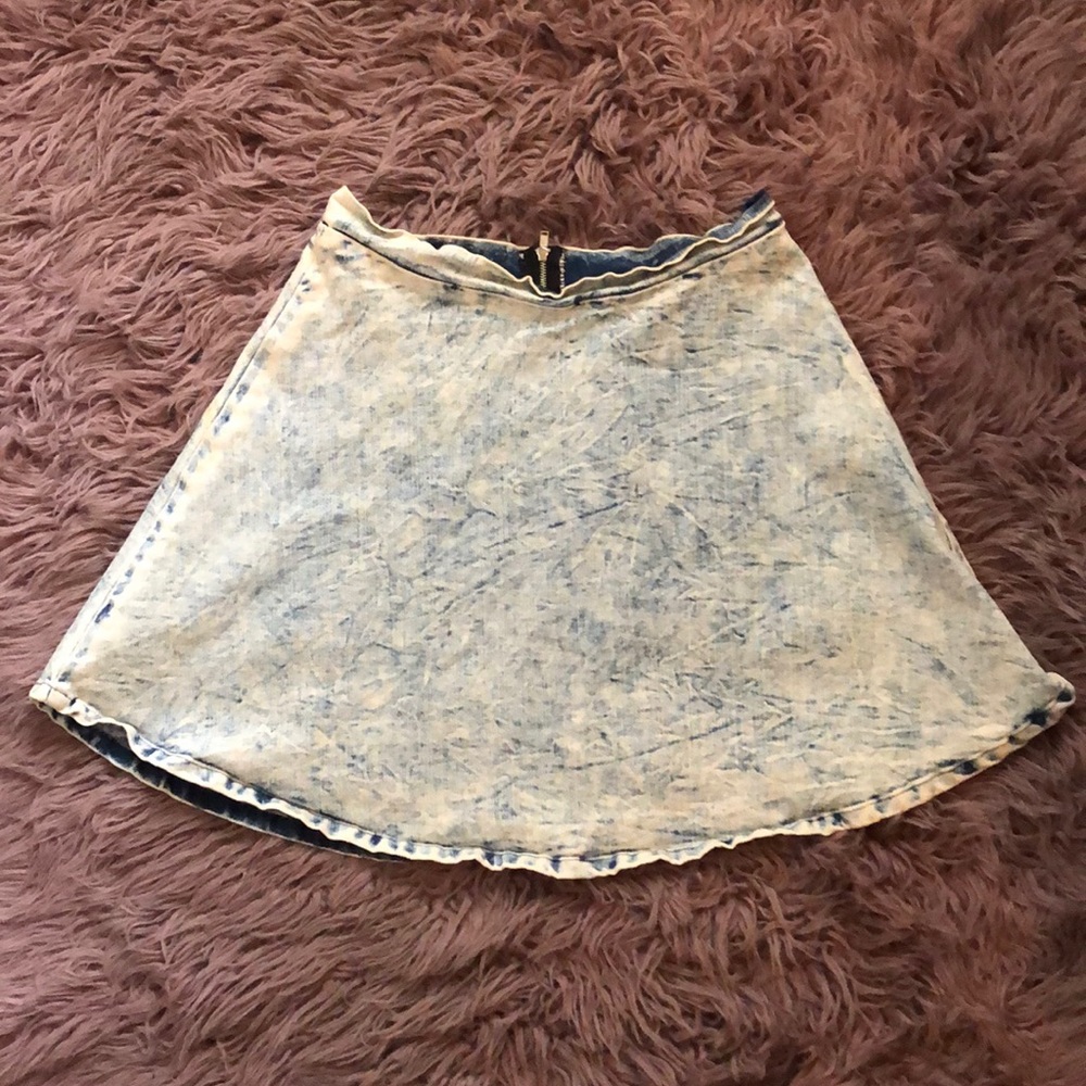 Stone washed jean skirt